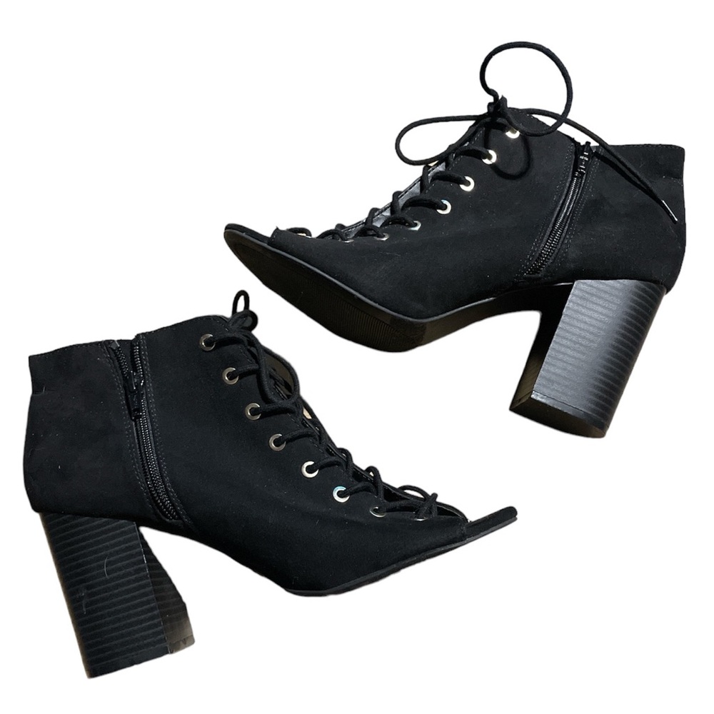 Apt. 9 Dynamic Comfort Lace Up Peep Toe Chunky Heels